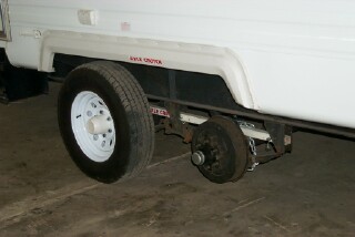 The Axle Crutch is not an exciting product, unless of course you have a suspension or bearing problem on the road. This photo is from the Axle Crutch website.