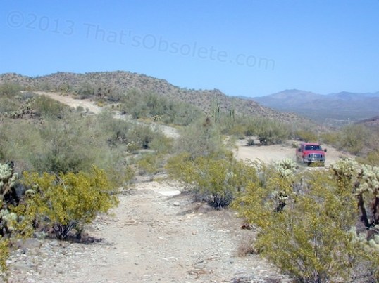 Here I'm standing a short way up the narrow trail, and you're looking at the trail I actually went up. Doesn't look like much in this shot, does it?