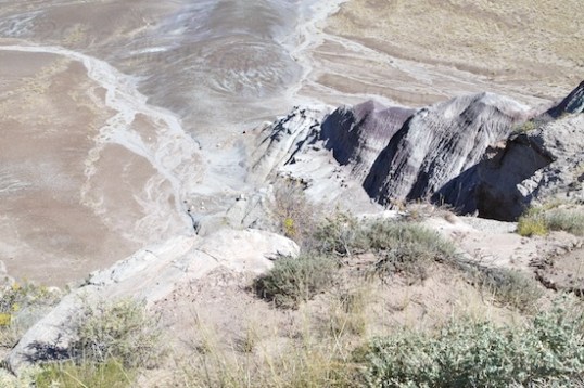 The entry walkway to the Blue Mesa has some nice views all by itself. It's a long way down.