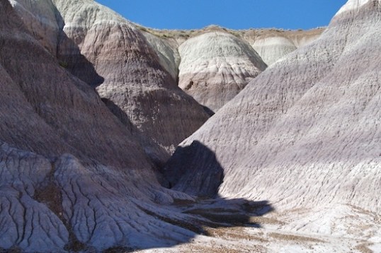 You must stay on the paved trail because the ground material is so fragile.