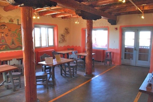 This is the dining room, with the door facing the desert vistas.