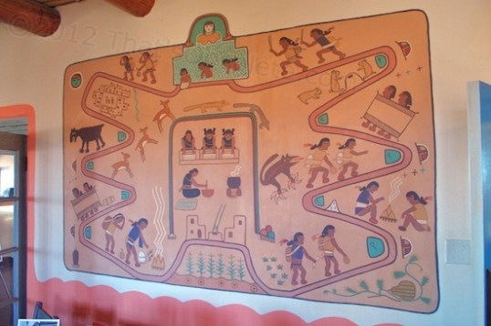 One of the Kabotie murals adorning the dining room.