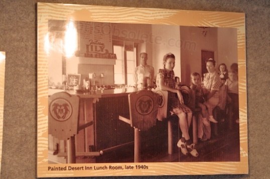 The caption reads: "Painted Desert Inn Lunch Room, late 1940s".