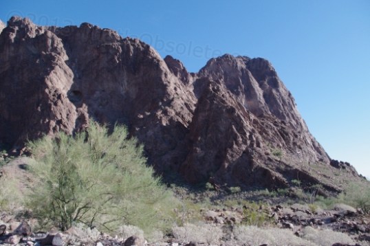 This is just one end of the rock formation. It goes far to the left as well.