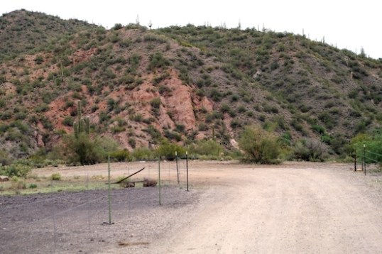 Miss the turnoff, and the road ends in a rather small parking area, too small to turn around in.