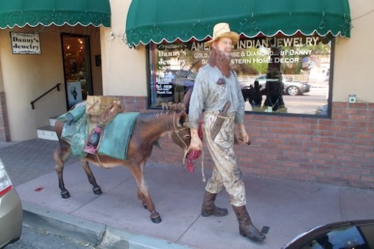 Wickenburg is packed with remarkable street sculptures. This one is parked outside a jewelry and home decor shop. Every one is perfectly intact, which makes me wonder how that can be. Maybe would-be young vandals are too busy working and saving up for ATVs.
