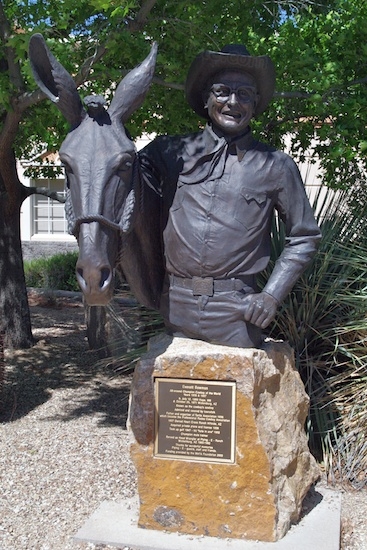 Unlike me, Everett Bowman didn't live in his head. He was "All-around champion cowboy of the world" in 1935 & 1937, was originator and organizer of the Turtle Association in 1936 (which became the Professional Rodeo Cowboy Association (PRCA), owned a ranch, got a private airplane and license in 1939, took up golf in 1947 and shot a hole in one in 1952, became a champion mule trainer, was Head Wrangler at the Flying-E Ranch from 1960-1962, and was generally acknowledged as the cowboy's cowboy. Other than that, he did nothing.  ; ) 1899-1971.