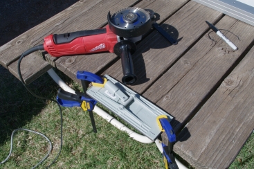 A picnic bench at the Double-D RV Park in Texola, Oklahoma served as a shop table while I used a blade in a high-speed grinder to carefully trim each pad. (Note: no picnic tables were harmed during the creation of this blog post.)