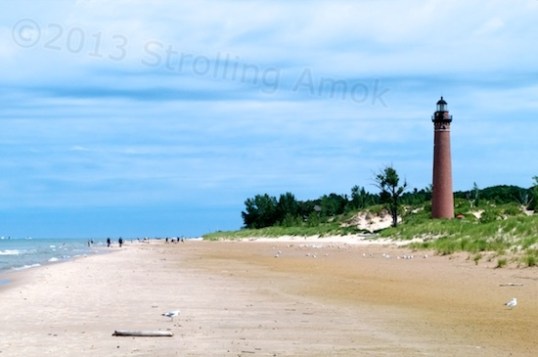 The Point Au Sable lighthouse, now unused, is open for tours.