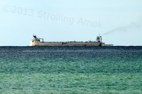 Ore ships pass by regularly.