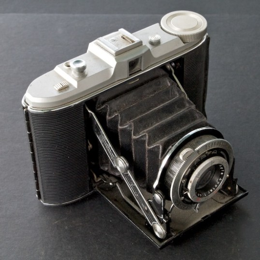 This German Agfa medium format camera dates from the early 1950s, and uses a still-available film that is several times larger than 35mm. Large prints? No Problem! But you have to  know what you're doing with a fully manual camera like this. Point and shoot was still in the distant future.