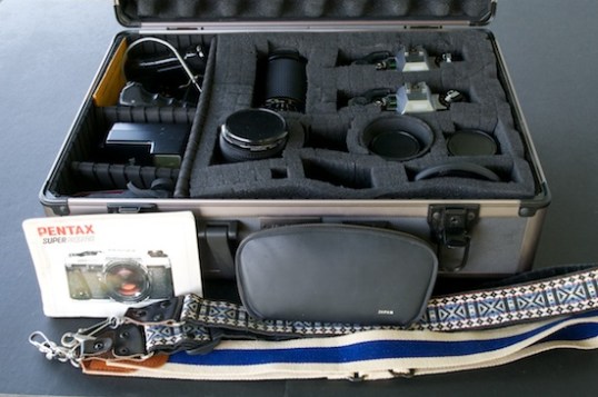 This is the 1983 Pentax kit I used for the McHenry County Vintage Car Gazette, a blog that covered local vintage car events. The time delays and expenses of film and developing forced me to move to digital, even though film was more fun.