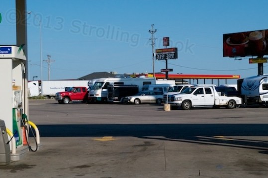 Notice the motley assortment of overnight "RV" types.