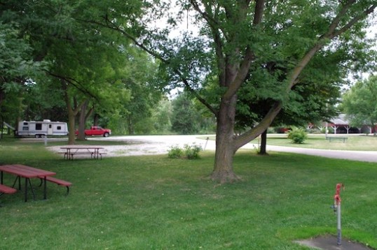The Enterprise is way back there on the left, under some big shade trees.