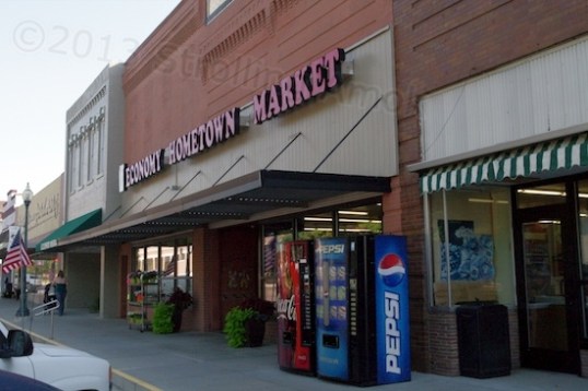And this is where you buy your groceries. It also sells Cougar T-shirts for the local high school football team.