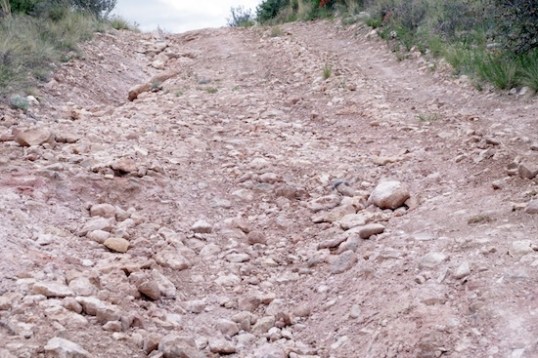 This rugged, loose and steep uphill requires a 4WD van or lightweight truck camper, and no trailer to pull.