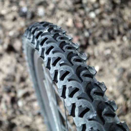 The existential essence of a bike tire. Since this is a British-brand bike, maybe I should say bike tyre.