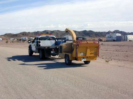 This is about the LAST thing I expected to see in Arizona. But, the BLM here does occasionally remove dead brush or "trees" and mulch them for reuse.