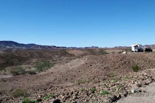 This same gorge offers plenty of spots to camp with a nice overlook. This guy in the truck camper likes to sit in the shade of an awning and look out over the area.