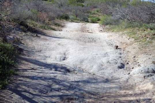 No way the Defiant's going back in here! That's too bad, because there's a great camping spot a bit further on.