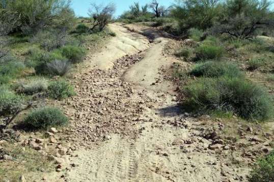 A Jeep trail up from an equine camping area up to near the top of a ridge poses a challenge.