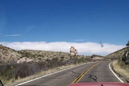 Good thing the roadways are pretty empty - with odd rock formations like this, I sometimes drift a bit in my lane.