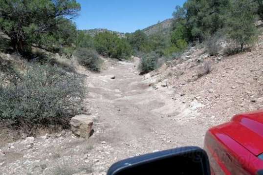 Uh-oh. Time to get out and take a look at what's going on ahead, since it was plain that a couple of spots posed a hazard.