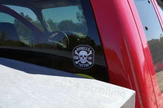 My son sent me a new sticker for the shop he's at, and so I stuck it on the Furd. It's a general supportive thing only, since the shop is in Illinois!