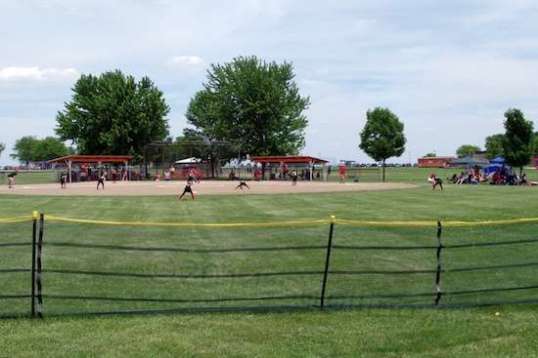 There's a couple of baseball diamonds a quarter-mile away, and both were hosting softball games. These were the girl's teams playing, and although the young pitcher was struggling for accuracy, she sure had the speed down pat. Underhanded pitching has always seemed much tougher going to me. 
