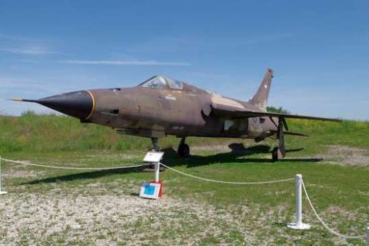 My other fav, the F-105 Thunderchief, or "Thud". Designed as a supersonic low-altitude nuclear-strike delivery vessel (tactical bomber) against the consarned Ruskies in 1951, it had problems and didn't see service until 1958. It was damned fast for its day (Mach 2), which was good because the stubby wings needed speed for lift. Landing speeds were so high (about 230 MPH) that it was equipped with a parachute to help slow it down to where the brakes wouldn't fry. The F-105 took the brunt of the first four years of Vietnam, and was later replaced by the Phantom. Half of those deployed were lost in Vietnam, which included those later modified for suppressing Soviet surface-to-air missiles to protect other, newer fighter-bombers. As such it was "first-in, last-out", which greatly increased risk. Built as a one-trip nuclear wagon, it was not designed for conventional war campaigns and so was vulnerable to enemy fire. It was also a mighty big target. But at low altitude and with throttles up, it could take down any Mig of the time, which was what it was designed to handle in its original role.  Our military tends to press equipment into tasks they were never designed to handle, and there was a big sigh of relief when the F-4 Phantom replaced this bird. Never having had to be inside one during a prolonged Asian ground war, I still love this plane. It looks fast as hell.