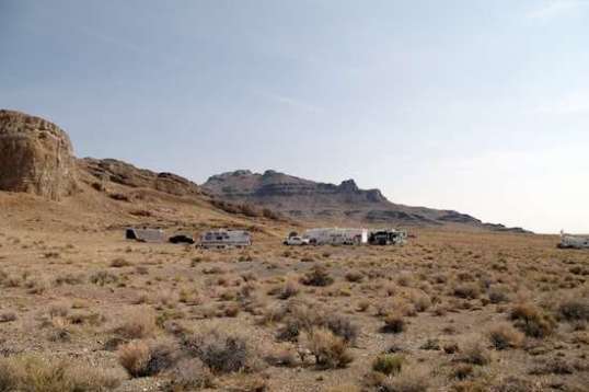 My "group". The Defiant is left of center, with solar panels deployed.