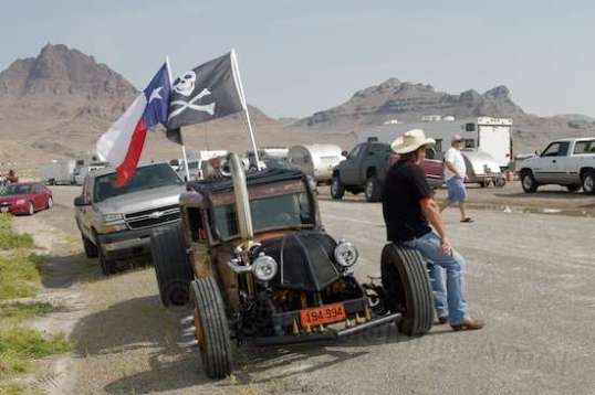 This guy is hoping to run his Cummins diesel-powered rod for a record.