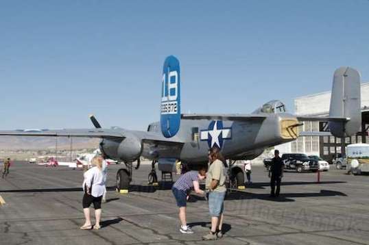 The B-25 on the ground.