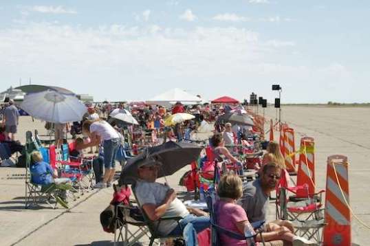 A small piece of the Peanut Gallery. Many of the planes paraded up and down the open area to the right.