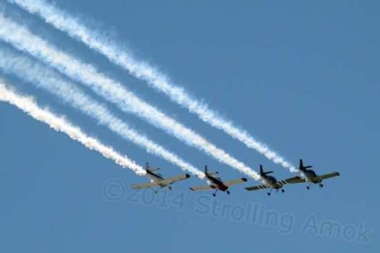 Four of the Rocky Mountain Renegades took to the air as a warm-up.