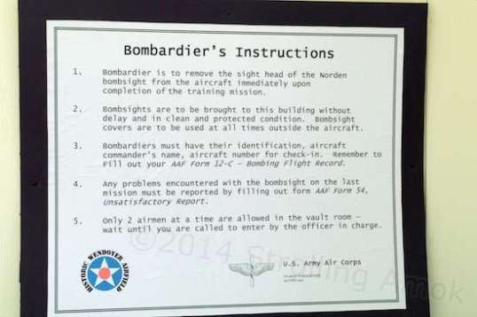 Procedures were established to try to keep the bombsights secure, since enemy operatives were known to be roaming about before and during the war.