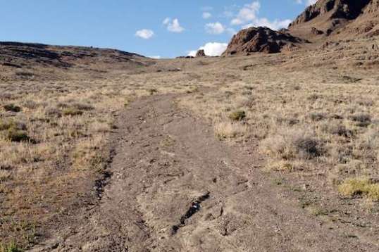 A little farther up, washed-in sand starts coming into play, and picking a path is necessary.