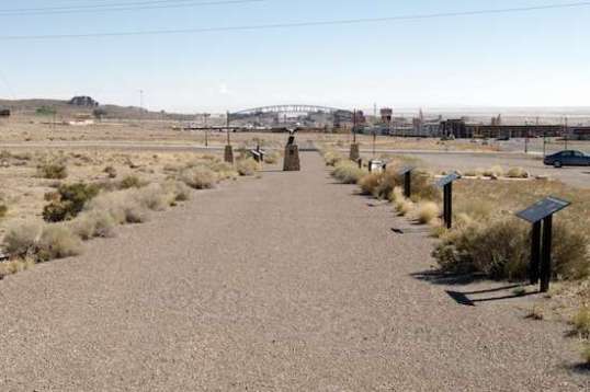 There are occasional vestiges of the Victory Highway, but this piece that is several hundred yards long, is the only preserved piece. Even it is interrupted by drives to reach the West Wendover city building, however.