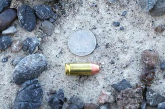 A Federal 165 grain FMJ Range Target Practice cartridge. These are considerably less expensive to practice with than service rounds.