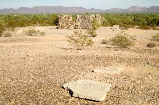 My most mystifying mystery: why anyone would bother breaking up and dragging out the front step slab this far away.