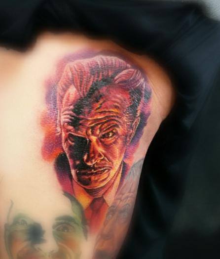 Well, I don't know about you, but I'm impressed! Nate Bjork did this one as the first tattoo in the newly-opened shop.