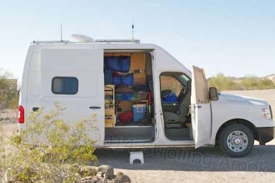 Big door, and that step in is deep, making for a secure step that requires no dancing around. It technically robs floor space, but does so in an area that it would rarely be needed.
