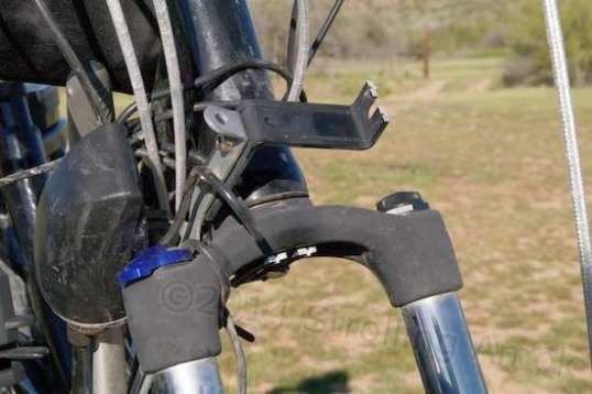 Bugger! I told you these trails are rocky and washboarded! The original fender support bracket snapped.