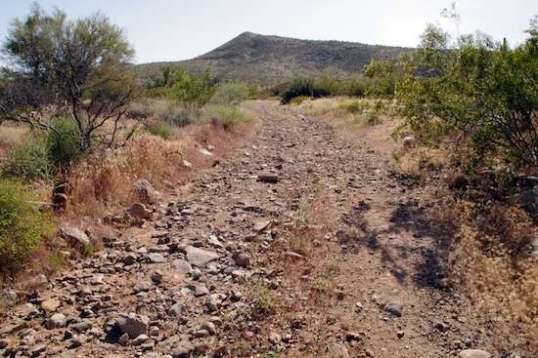 This was a reminder to "pick your path!" Not much of the trail was like this, fortunately. Not paying attention can scrape a pedal. The wheel spokes would occasionally twang when the front tire flipped a small rock into them.