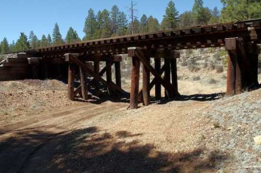 Something I hadn't expected - a railway overpass, and it's too low for anything truly sizable.