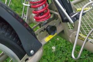 The spring is adjustable in leverage, though you give up a little suspension travel for a stronger setting.