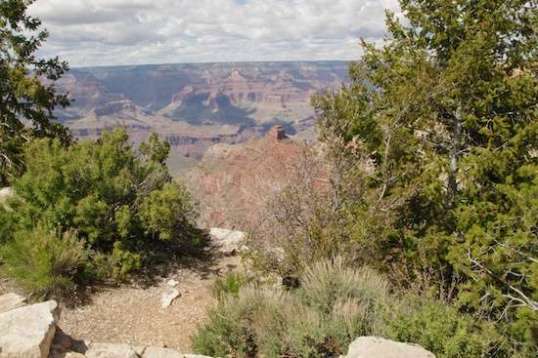 This is merely a look from the sidewalk alongside the highway. A couple of steps, and you're overlooking something!