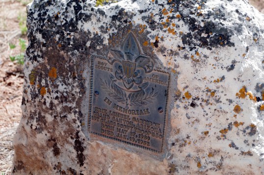 Imagine earning your first class Boy Scout ranking in the Grand Canyon troop. Erik passed away at just 14, earning his place here.