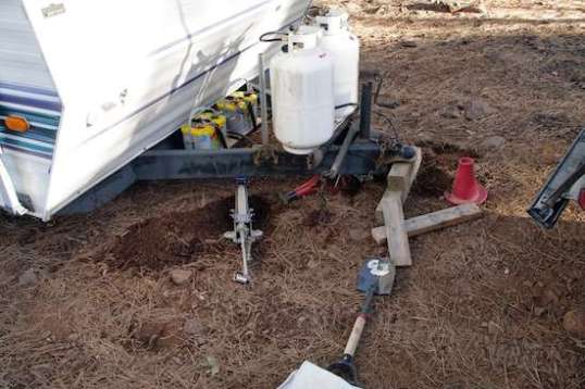 Jack-in-a-hole got the nose back up to a workable height.