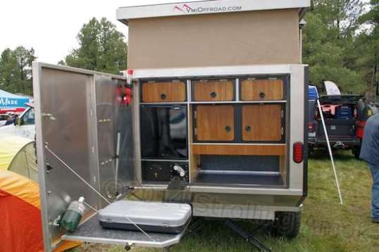 Outside in back, well...there's the fridge.